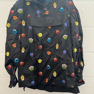 SOLD! AW21 Moschino Couture Scott Sesame Street Embroidered Black Hooded Jacket